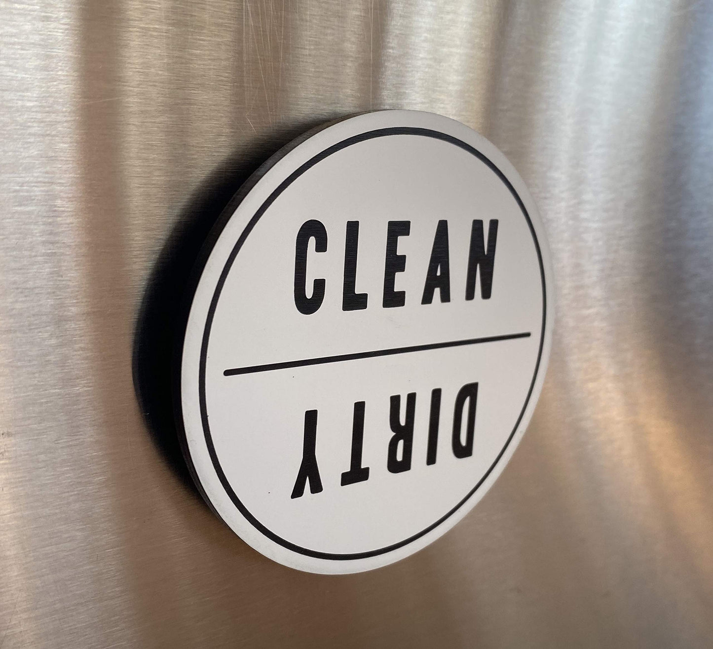 Clean Dirty Dishwasher Magnet | Reversible Sign Looks Great on Stainless Steel | Clean Farmhouse Design Decor | Strong Magnet | Engraved on Premium Materials | Won't Fade like a Sticker