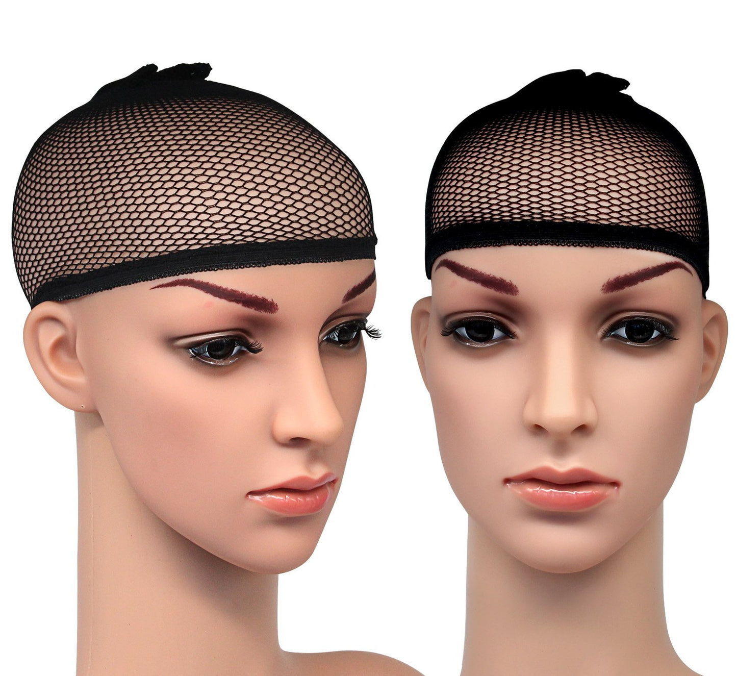 Blisstime Pack of 12 Wig Cap Open End Mesh Net Liner Weaving Cap (black)