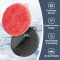 GEENOA Silicone Body Scrubber 2 PCS, Exfoliating Body Scrubber with Intensive Bristles and Comfort Handle, Super-Lathering & Deep-Cleansing Silicone Loofah for Use in Shower(Black+Pink)