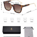 SOJOS Classic Square Polarized Sunglasses Womens Mens Retro Trendy UV400 Sunnies SJ2050, Amber Tortoise/Brown