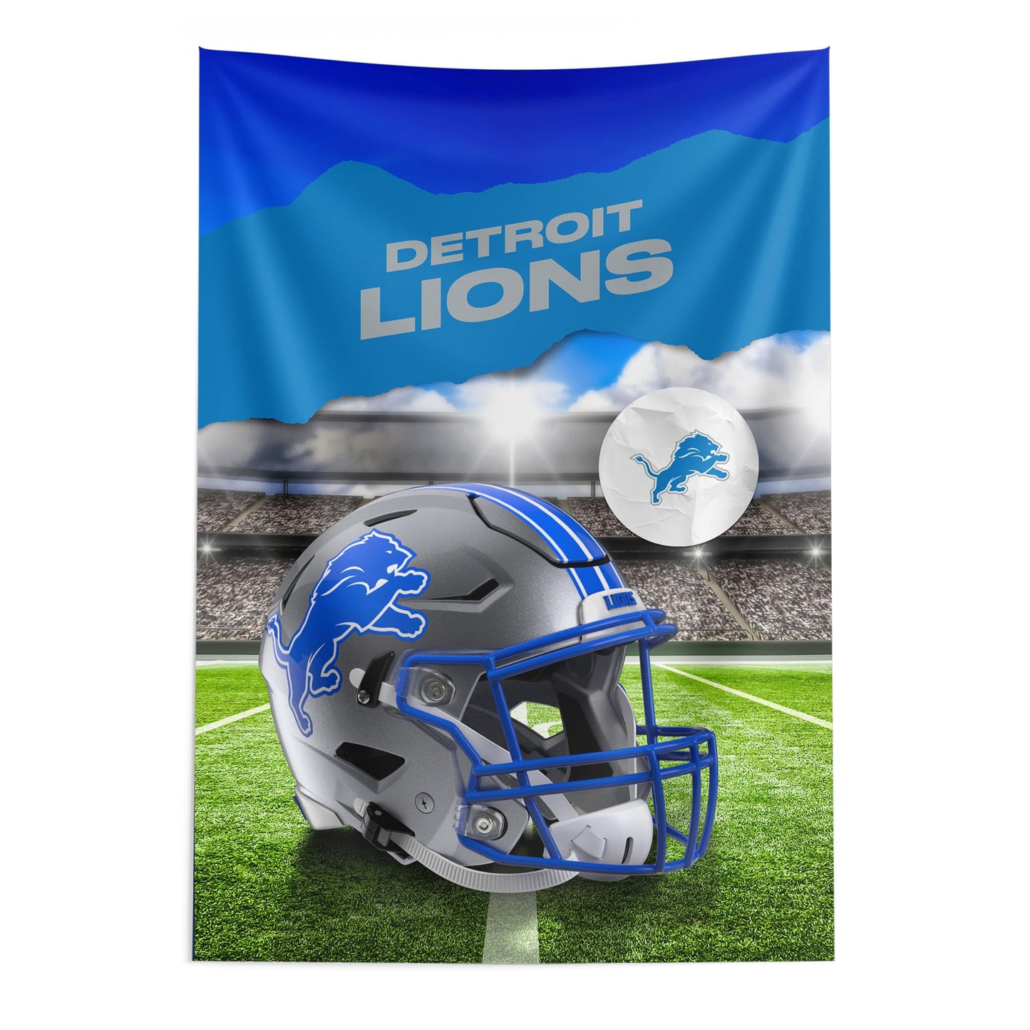 Decoración de pared con el centro del campo de los Detroit Lions de la NFL de NORTHWEST NFL, 40 x 57 pulgadas