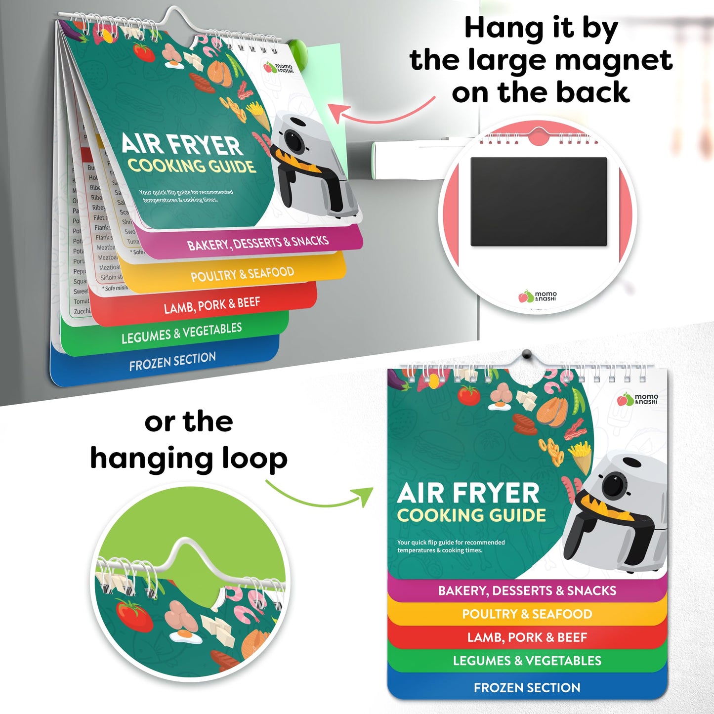 Air Fryer Cheat Sheet Magnets Cooking Guide Booklet - Air Fryer Cookbooks - Air Fryer Liners - Air Fryers Kitchen Gifts Gadgets 2024 - Air Fryer Accessories - Air Fryer Cooking Guide Airfryer Liners