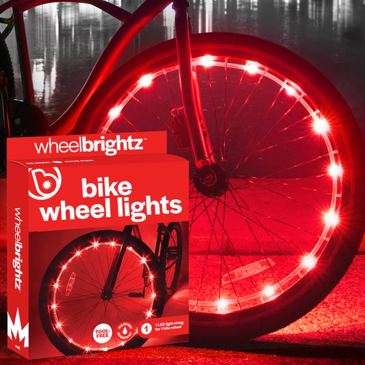 Brightz WheelBrightz LED Bike Wheel Light, Red – Pack of 1 Tire Light – Bike Wheel Lights Front and Back for Night Riding – Battery Powered Bike Lights for Boys Girls Kids Gift Present