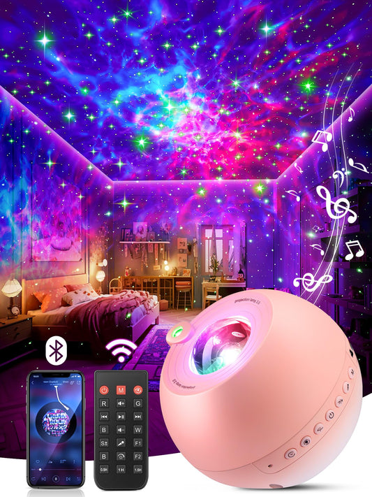 Galaxy Projector for Bedroom, 15 Colors Star Projector Galaxy Light Projector for Bedroom Night Light Projector,15 White Noises Star Lights for Ceiling Projector,Bluetooth Projector Lights for Bedroom