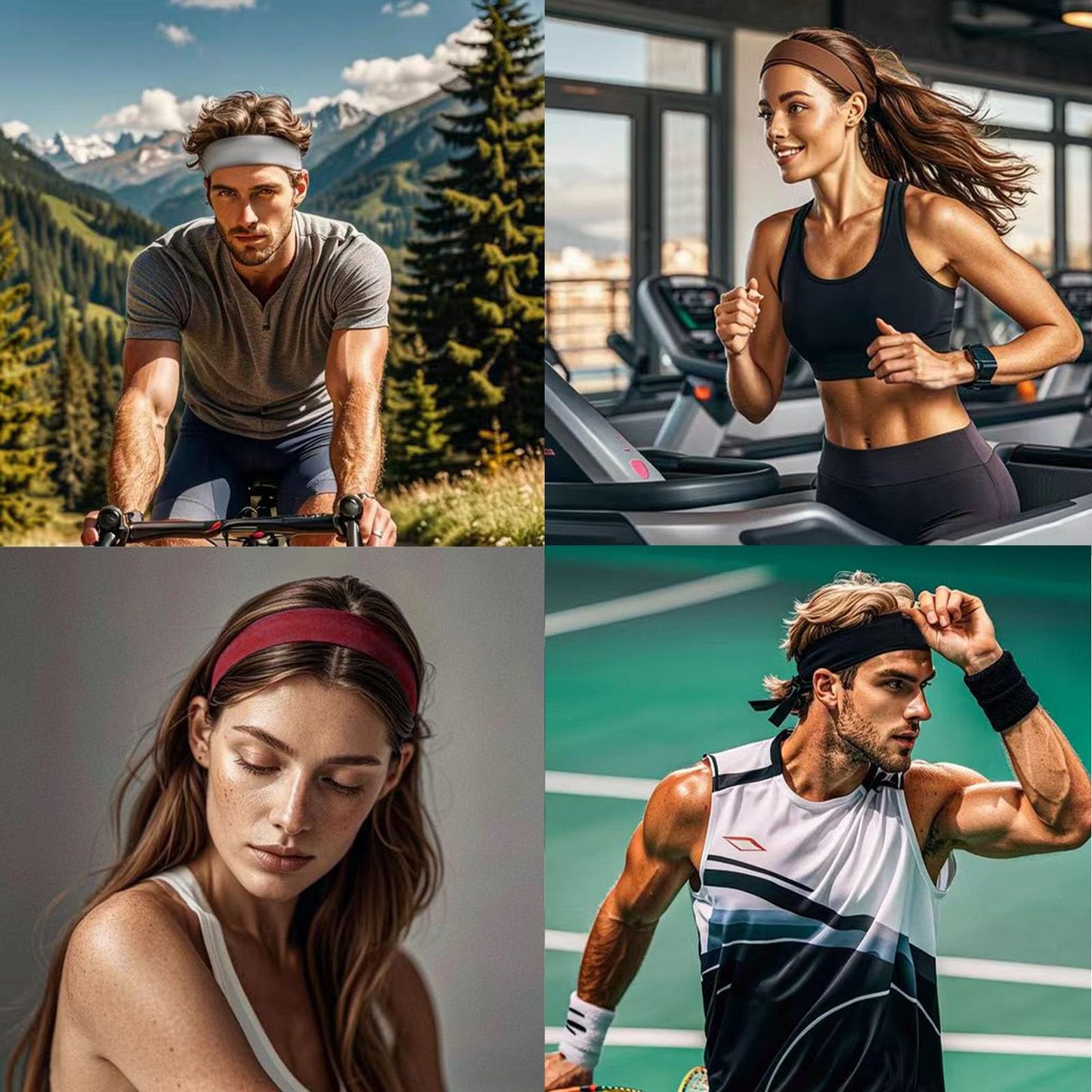 3 diademas elásticas antideslizantes para mujer, bandas para el cabello deportivas de moda, diadema elástica de tela suave para entrenamiento, yoga y correr