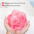 MTDLYICE African Net Sponge 2 Pack, Back Scrubber for Shower, XL 80CM Exfoliating Washcloth, African Net Sponge Authentic, Body Scrubber exfoliator Bath Accessories (Pink,Red)