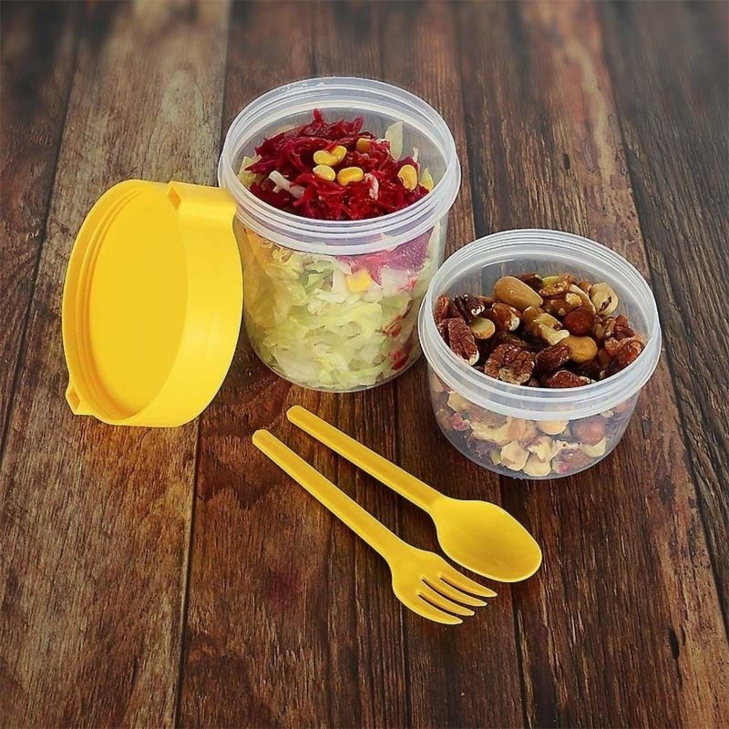 Fairway Finds Paquete de 4 vasos de parfait de yogur de 22 oz con tapa Vaso reutilizable para cereales Vaso portátil para planificar comidas Contenedor para llevar leche, granola, yogur Cereales para llevar Tapas y cucharas