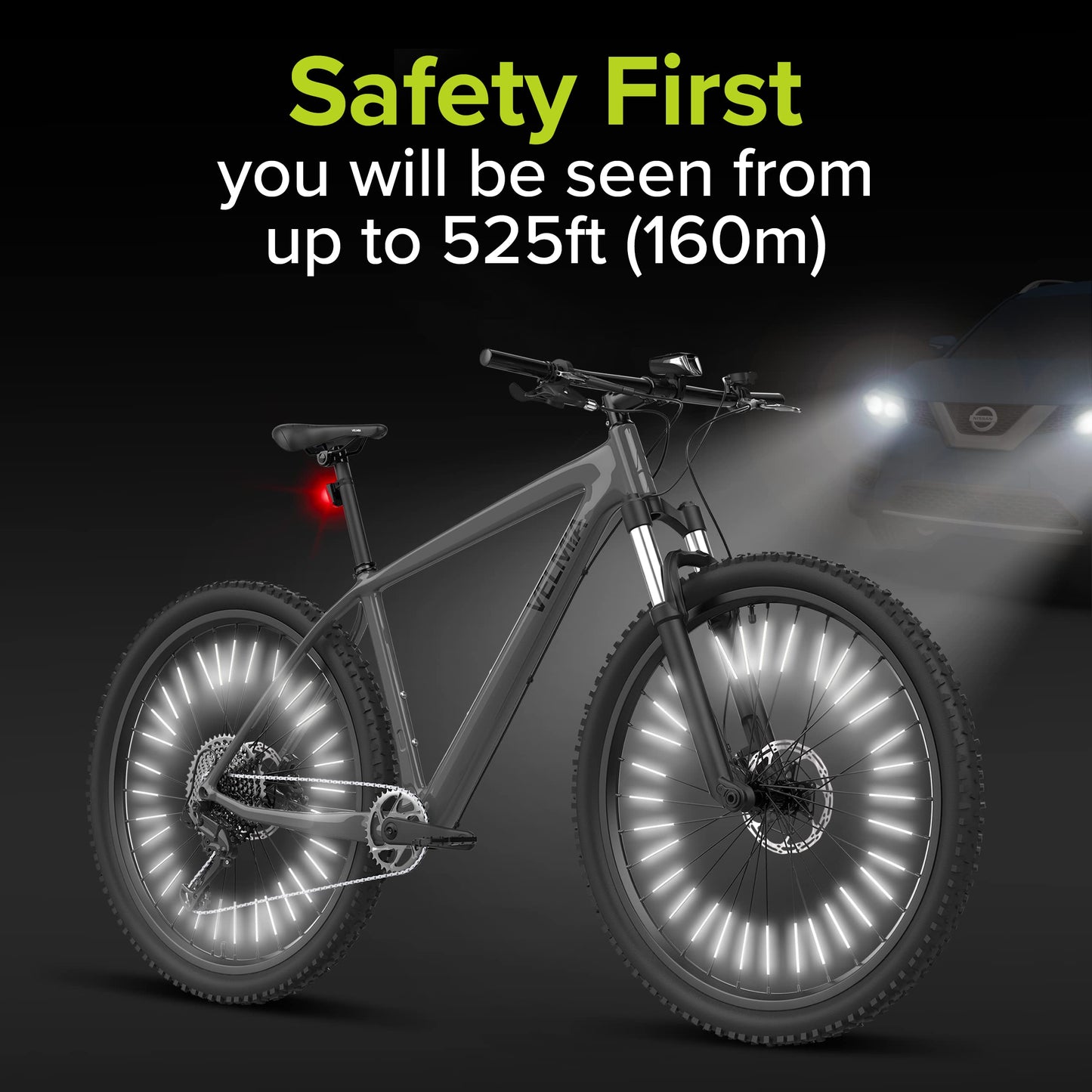 VELMIA Bike Reflectors for Night Riding - 360° Visibility and Easy mounting I Spoke reflectors Made with 3M Scotchlite, Bicycle Spoke reflectors Bike Spoke Skins, Bike Spoke Lights, Reflective Spoke