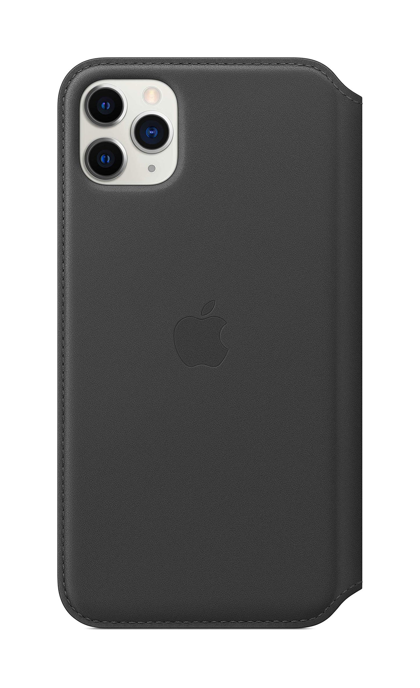 Funda tipo libro de cuero de Apple para iPhone 11 Pro Max: negra, de ajuste fino y sin cables