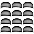 Blisstime Pack of 12 Wig Cap Open End Mesh Net Liner Weaving Cap (black)