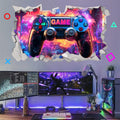 Gaming Wall Decals Gamer Wall Stickers Video Game Wall Art Murals Decals for Teenager Boys Room Broken Wall Gamer Controller Decoration Wallpaper Wall Sticker for Kids Bedroom Playroom Game Lover Gift