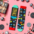 Cadeaux d'haltérophilie HAPPYPOP pour hommes et femmes - Cadeaux d'entraînement de musculation, cadeaux pour haltérophiles hommes, chaussettes d'haltérophilie, chaussettes d'entraînement de gym