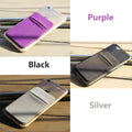 Fulgamo 3Pack Cell Phone Card Holder Stick On, Phone Wallet Double Pocket for Back of Phone Case, ID/Credit Cards Wallet Sticker Stretchy for All Smartphones-Purple,Silver,Black