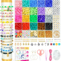 Kit de fabricación de pulseras de cuentas de arcilla Dowsabel para principiantes, 5000 piezas de cuentas de arcilla polimérica preppy con kit de dijes para hacer joyas, manualidades y bricolaje, regalos de cumpleaños, juguetes para niños de 6 a 13 años