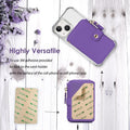 M-Plateau Phone Wallet Stick On, Credit Card Holder for Women Attachable 3M Sticker,Phone Card Holder Compatible with iphone 15 pro case and Most Smartphones (Dark Purple)