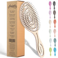 Ninabella Organic Detangling Hair Brush for Women, Men & Children - Does not Pull on Hair - Hair Straightening Brushes for Straight, Curly & Wet Hair - Unique Spiral Hairbrush