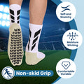 MENDENG Grip Socks Soccer Men Youth Non Slip Grippy Socks for Men Non Skid Football Basketball Hospital Anti Slip Athletic Socks 1Pair White