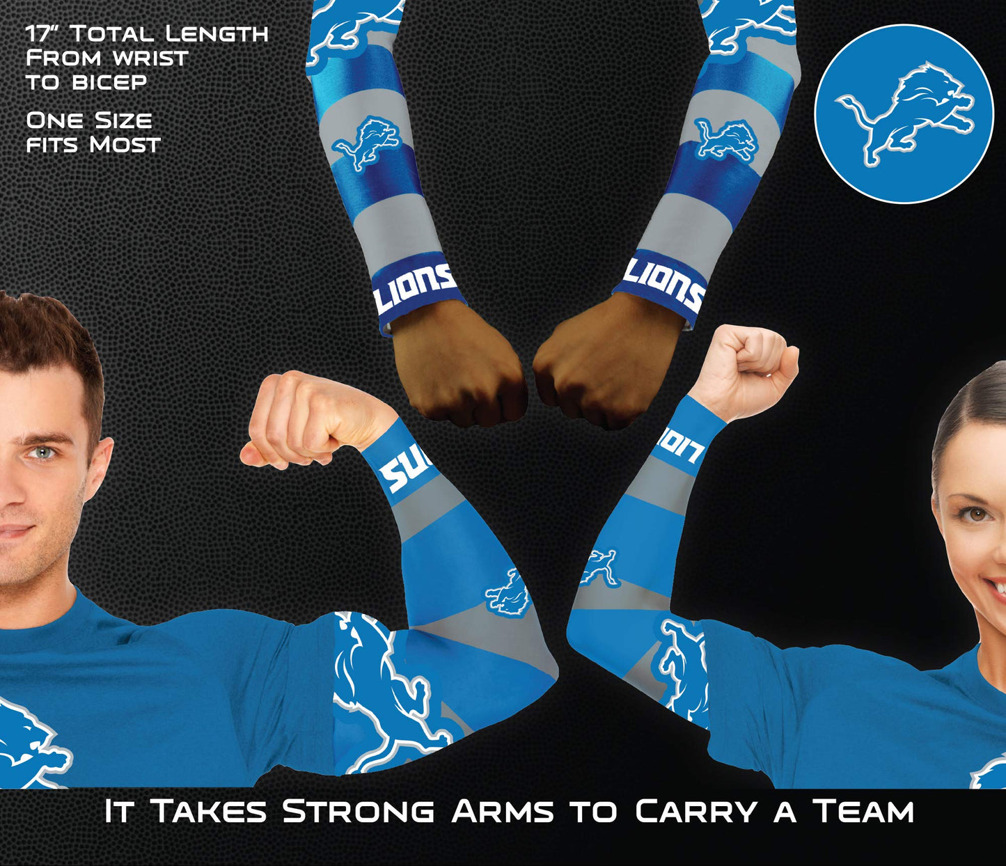 Littlearth Detroit Lions NFL Strong Arms Tattoo Sleeves