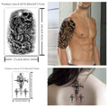 Yazhiji 36 Sheets Temporary Tattoos Stickers, 12 Sheets Fake Body Arm Chest Shoulder Tattoos for Men or Women with 24 Sheets Tiny Black