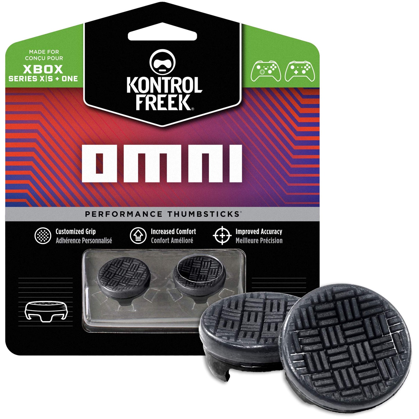 KontrolFreek Omni for Xbox One and Xbox Series X Controller | 2 Performance Thumbsticks | 2 Low-Rise Concave | Black