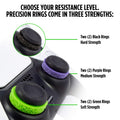 Anillos de precisión KontrolFreek | Control de movimiento con asistencia para apuntar para PlayStation 4 (PS4), PS5, Xbox One, XBX, Switch Pro y controlador Scuf (negro/morado/verde)