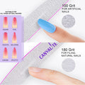 Canvalite - 10 limas de uñas profesionales reutilizables de doble cara (grano 100/180), herramientas para estilizar uñas para uso doméstico y en salones, regalos de Navidad para mujeres