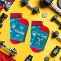 Cadeaux pour culturistes Zmart, cadeaux d'haltérophilie, cadeaux de dynamophilie pour haltérophiles masculins, chaussettes de gym, chaussettes d'entraînement, chaussettes d'haltérophilie