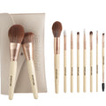 BYNDYLIEN Makeup Brush Set - 10PCS Makeup Brushes with Makeup Bag, Synthetic Goat Hairs Bristles and Wood Handle including Eyeshadow Brushes, Concealer, Eyeliner, Eyebrow Makeup Brush and Lip Brush