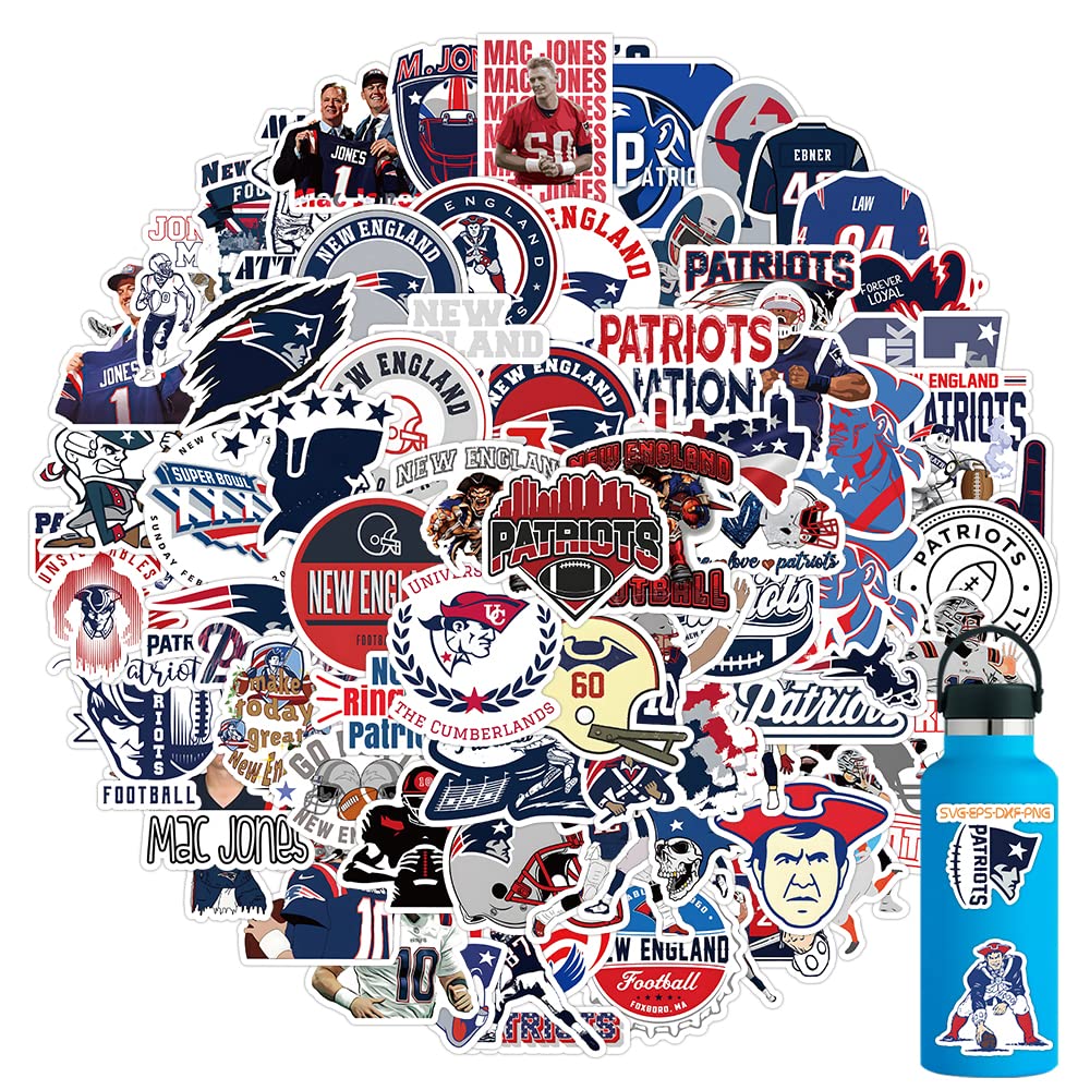 104Pcs Football Rugby Stickers for Water Bottle, Patriot Rugby Decal Decoration Sticker for Boys，Waterproof Decals for Laptop，Computer，Phone Case，Car，Guitar，Bumper，Skateboard，Gifts for Adults Teens