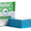 360Feel Men's Cool Spring Scrub Soap -5oz Castile Handmade Soap bar -Bold Masculine fresh bergamot citrus woody floral notes- Essential Oil Natural Soaps- Gift ready