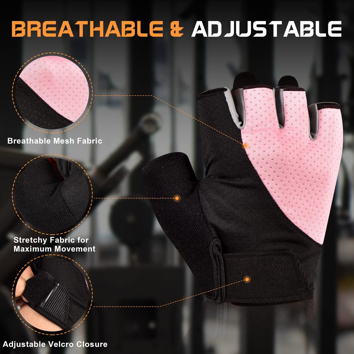 Gants de sport sunnex, gants d'entraînement, gants sans doigts pour l'haltérophilie, gants de fitness légers et respirants, gants de sport pour l'entraînement, l'haltérophilie, le cyclisme, l'escalade, l'aviron