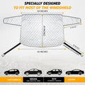 EcoNour Rear Windshield Snow Cover | PEVA Frost Cover with Windproof Elastic Straps for Complete Protection from Snow and Ice | Winter Car Accessories That Fits Most Sedans, SUVs & Vans | Medium