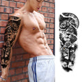 PADOUN Animal Temporary Tattoo Sleeve, 8-Sheet Large Temporary Tattoos Women Full Sleeve Temporary Tattoos, Wolf Lion Tiger Tattoos for Adults Men Waterproof Black