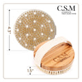 CSM Dry Body Brush - Natural Bristle Exfoliating Brush for Skin Renewal, Lymphatic Support and Circulation Boost - Sustainable Choice Dry Brushing Tool for Gentle Detox, Spa-Like Exfoliation