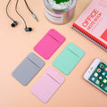 Costyle 4 Pack Slim Cell Phone Card Holder for Back of Phone, Stretchy Lycra Stick on Credit Card Wallet Pocket ID Case Pouch Self Adhesive Sticker for iPhone, Galaxy Phones- Pink Gray Mint Green Rose