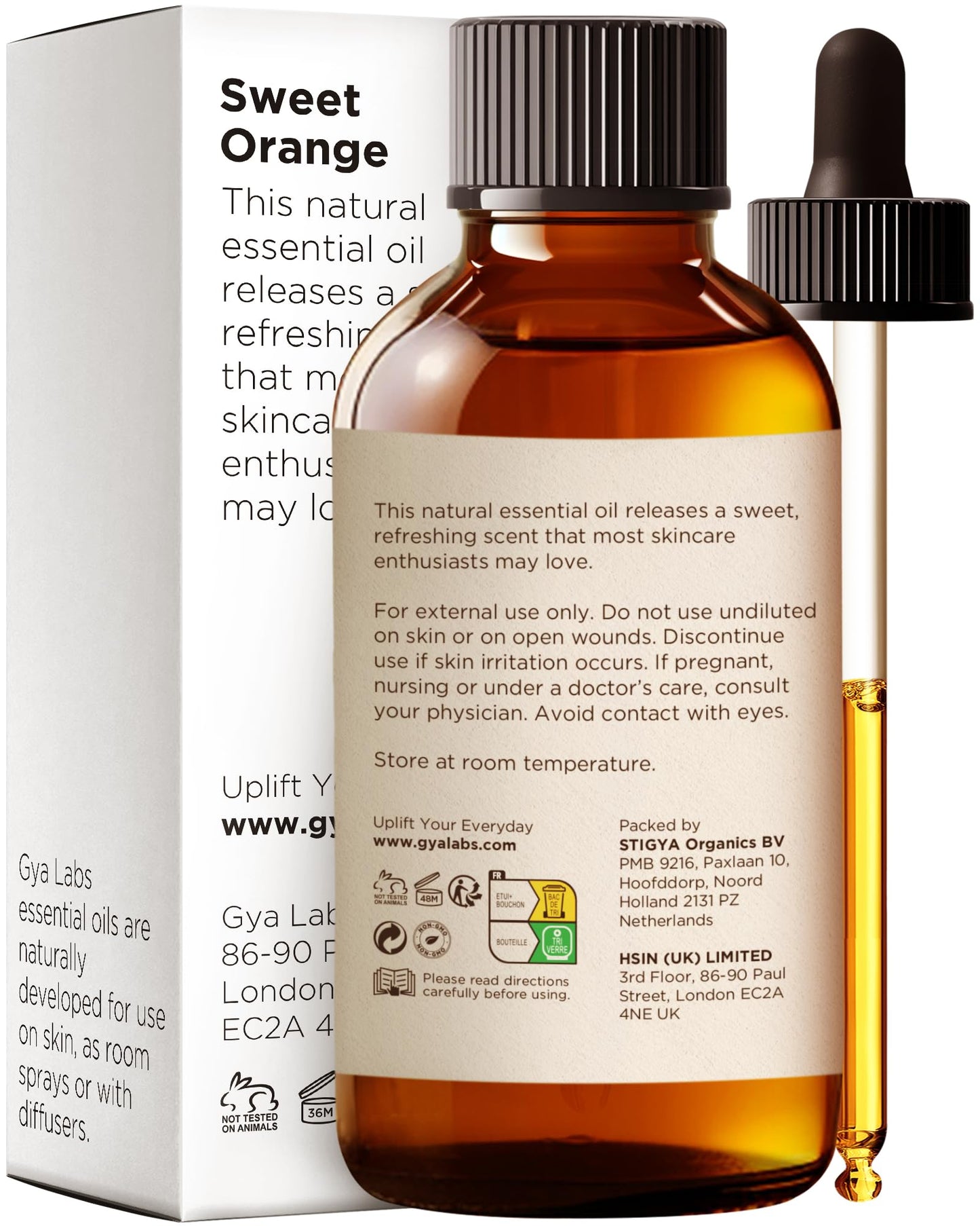 Gya Labs Orange Essential Oil for Diffuser & Skin - Huge 4 Fl Oz - 100% Pure Natural Sweet Orange Oil for Massage, Face, Cleaning & Candle Making Scent