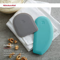 KitchenAid Gourmet Bowl Scraper, Set of 2, Aqua Sky and Storm Grey