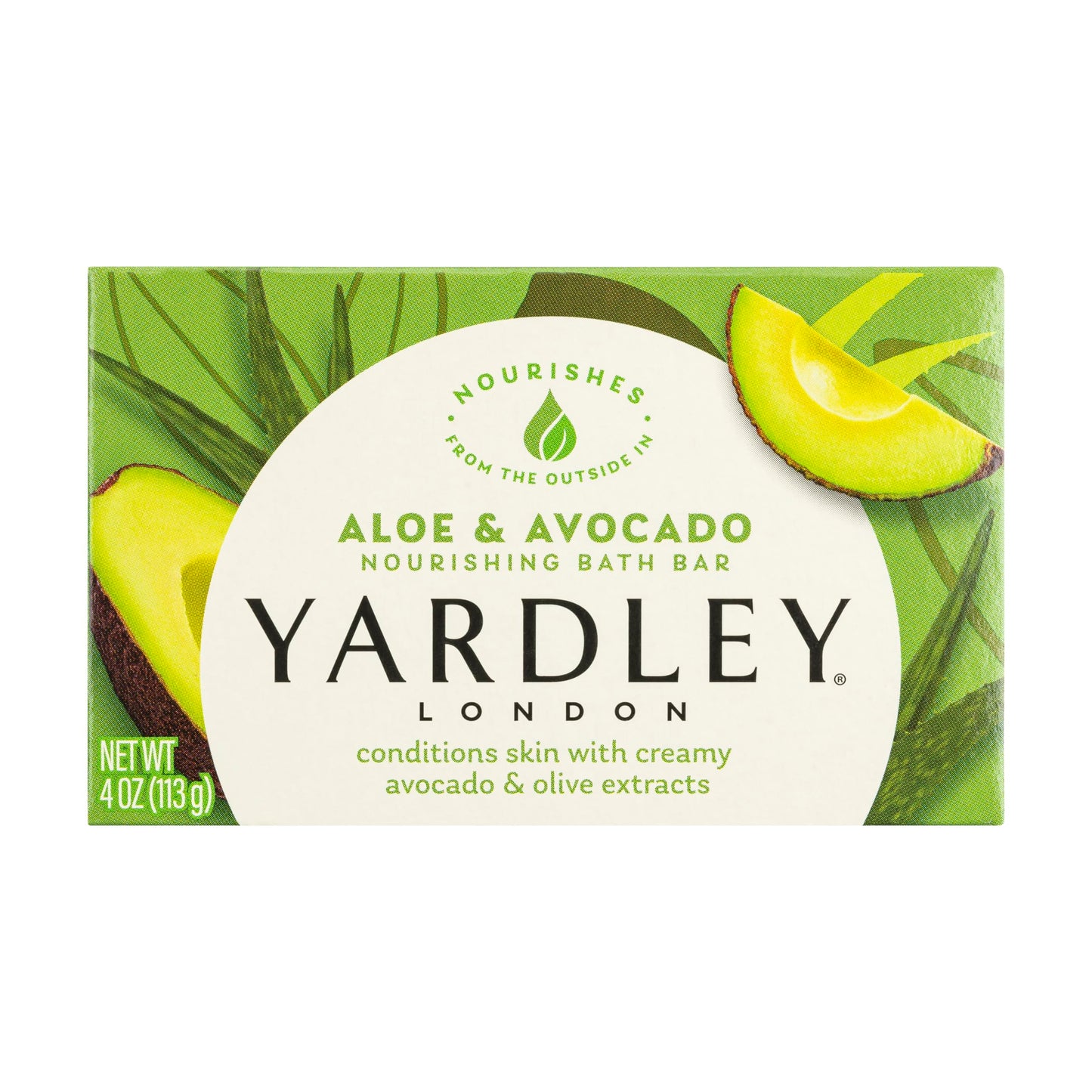 Yardley London Nourishing Bath Soap Bars with Aloe & Avocado and Shea Buttermilk for Sensitive Skin, 4.0 oz Bars