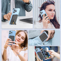 SHANSHUI Phone Card Holder, Ultra Slim Phone Wallet Stand Silicone Sticky Business Credit Card ID Holder for Back of Phone Compatible with iPhone & Most Smartphones - Black