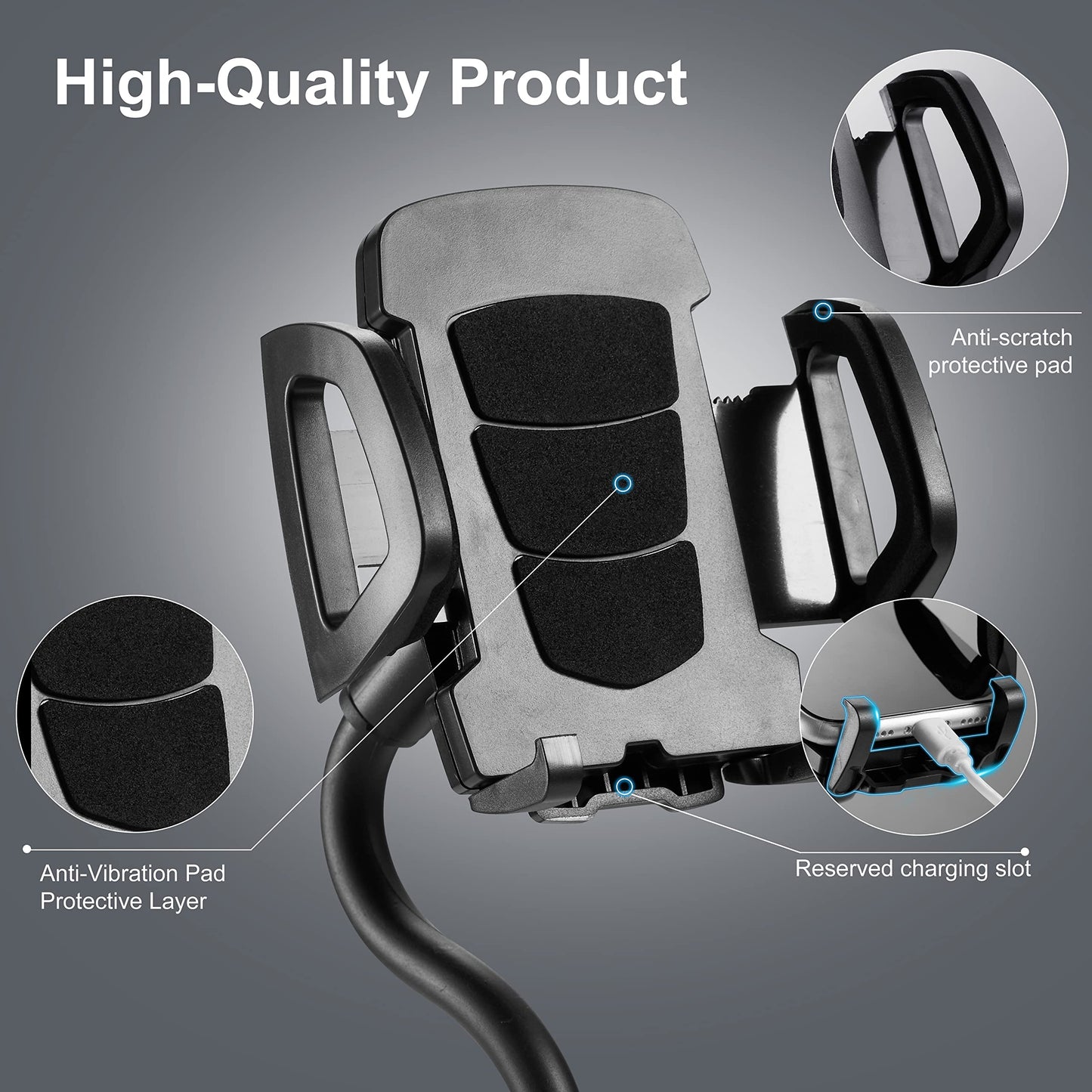 Soporte para teléfono con soporte para vasos de coche con cuello de cisne ajustable y rotación de 360°, soporte para teléfono de coche para todos los teléfonos inteligentes, soporte para vasos, soporte para teléfono celular para automóvil