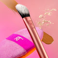 Real Techniques Precision Perfection Duo, Viral Kitten Paw Concealer Brush & Dual-Sided Powder Puff For Powder & Foundation, Travel Friendly Makeup Brush Set, Cruelty-Free, 2 Piece Set