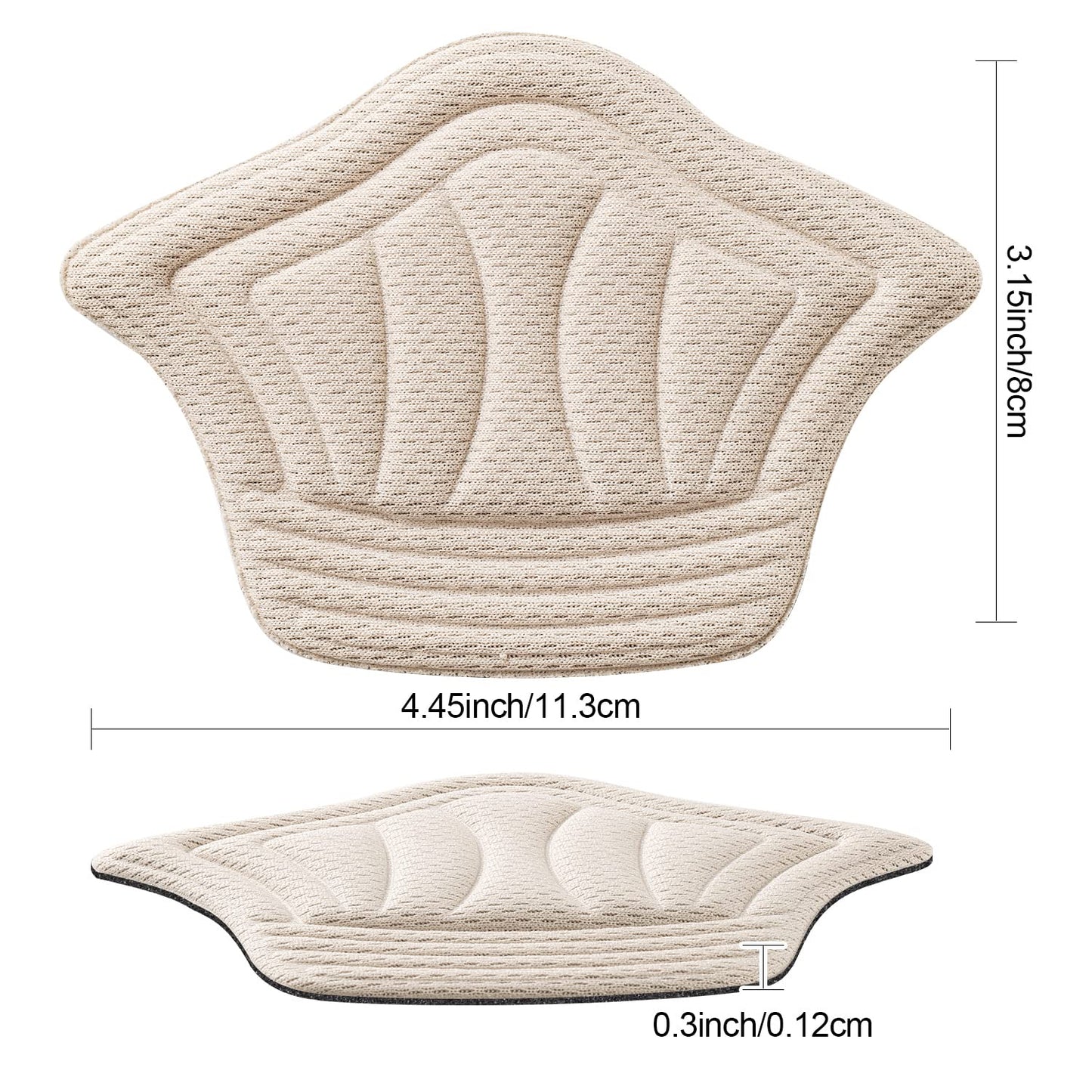 Back of Heel Cushion Pads, Adhesive Heel Grips Inserts for Women Men, Reusable Heel Guards Liners for Loose Shoes, Too Big Boots, Improve Shoe Fit