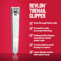 Revlon Nail Clipper, Gifts for Men & Women, Stocking Stuffers, Nail Care Tools, Curved Blade & Foldaway Nail File for Trimming & Grooming, Easy to Use (Pack of 1)