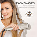 Curling Iron Hair Crimper Waver - TYMO ROVY Beach Waves Curling Wand, Ionic Deep Waver Hair Curler Tool with Ceramic 3 Barrel for Women, Dual Voltage, Anti-Scald, Easy to Use, Elegant Gold, 1.25 Inch