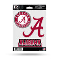 Feuille d'autocollants découpés en 3 pièces Triple Spirit de Rico Industries NCAA Alabama Crimson Tide