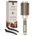 AIMIKE Round Brush, Nano Thermal Ceramic & Ionic Tech Hair Brush, Round Barrel Brush with Boar Bristles for Blow Drying, Styling, Curling, Add Volume & Shine (2.9 inch, Barrel 1.7 inch) + 4 Clips