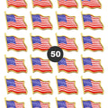 Lot de 50 épingles à revers avec drapeau américain - 50 épingles à drapeau ondulant des États-Unis - Broches pour badges des États-Unis - Pour affichage patriotique - Lot de 50