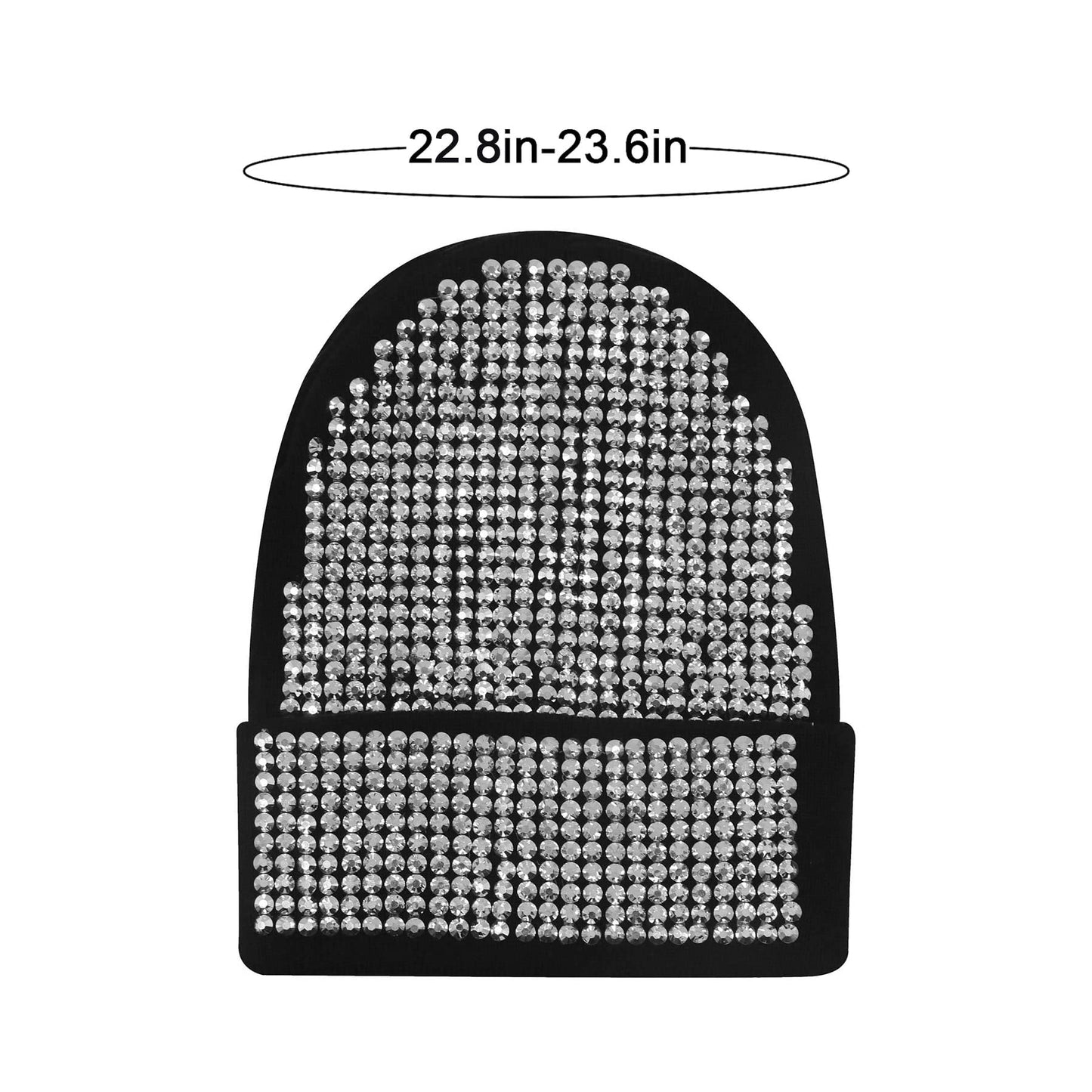 Eilova Orityle Bonnet brillant à strass pour femme Y2K Skull Beanies Hiver Tricot Neige Doux Chapeau Extensible Ski Chapeaux