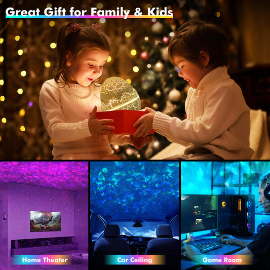 Projecteur d'étoiles, projecteur de galaxie pour chambre à coucher, télécommande et haut-parleur Bluetooth à bruit blanc, veilleuses LED 16 couleurs pour salle de jeux pour enfants et adultes