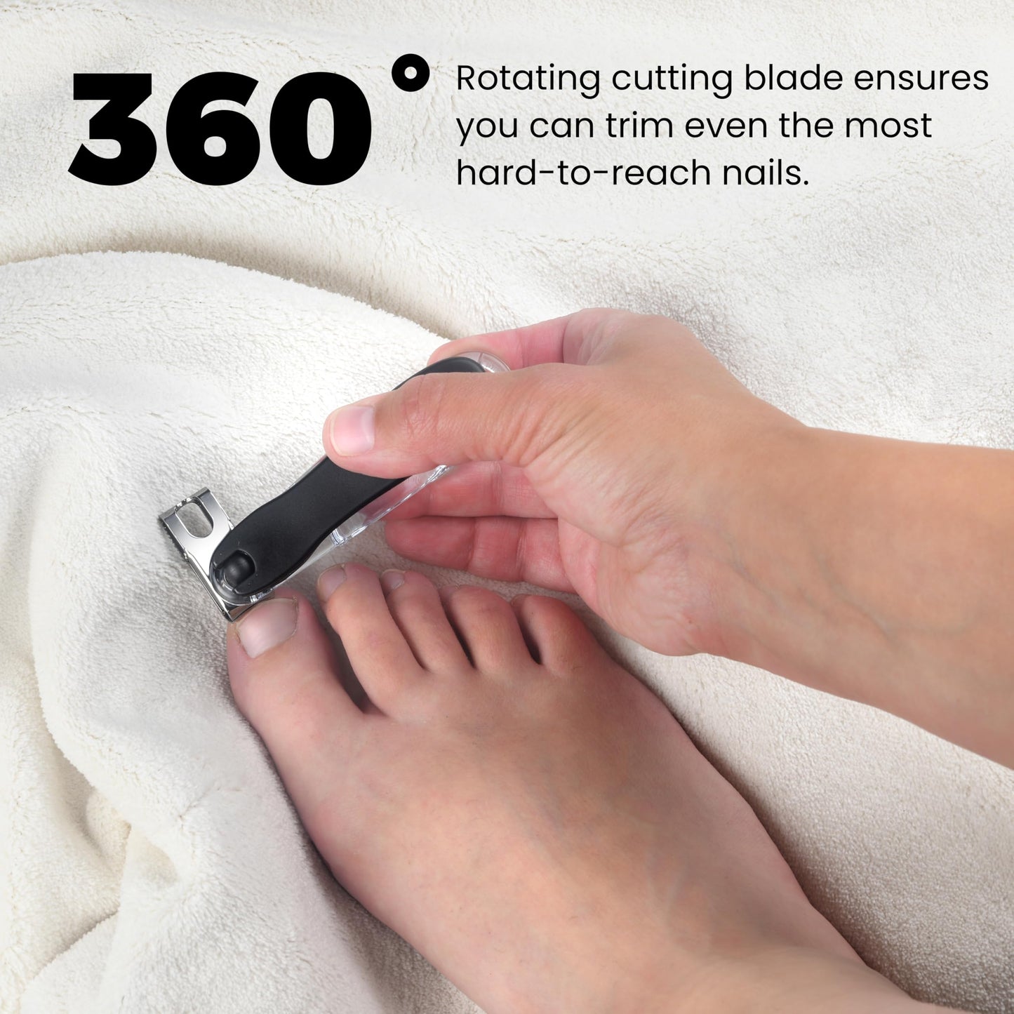 EZ Grip 360 Degree Rotary Stainless Steel Sharp Blade Fingernail Toenail Clipper, Trimmer and Cutter